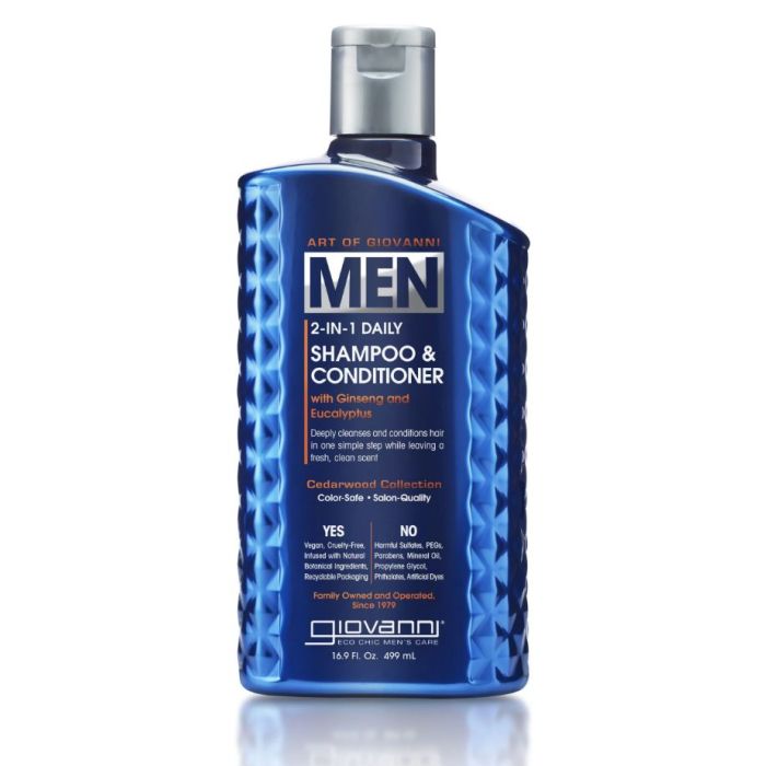 GIOVANNI COSMETICS: Men 2 in 1 Daily Shampoo and Conditioner, 16.9 fo