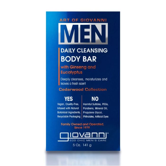 GIOVANNI COSMETICS: Men Daily Cleansing Body Bar, 5 oz