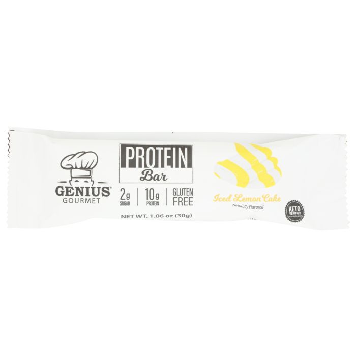 GENIUS GOURMET KETO BARS: Ice Lemon Cake Protein Bar, 1.06 oz