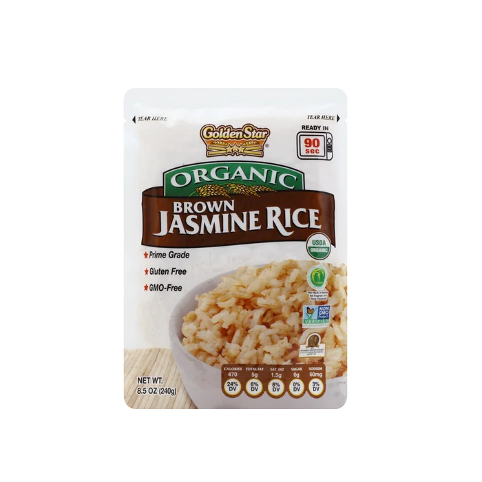 GOLDEN STAR: Organic Brown Jasmine Rice, 8.5 oz
