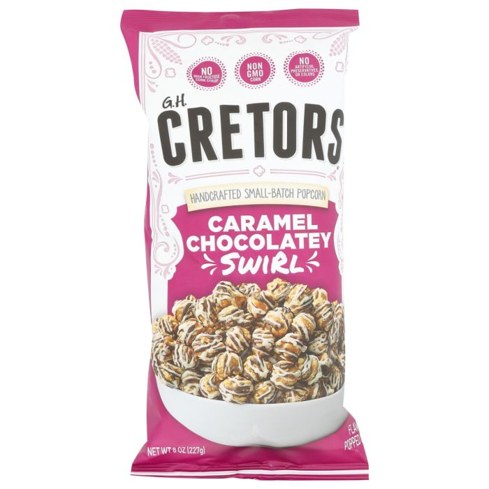 GH CRETORS: Caramel Chocolatey Swirl Popcorn, 8 oz