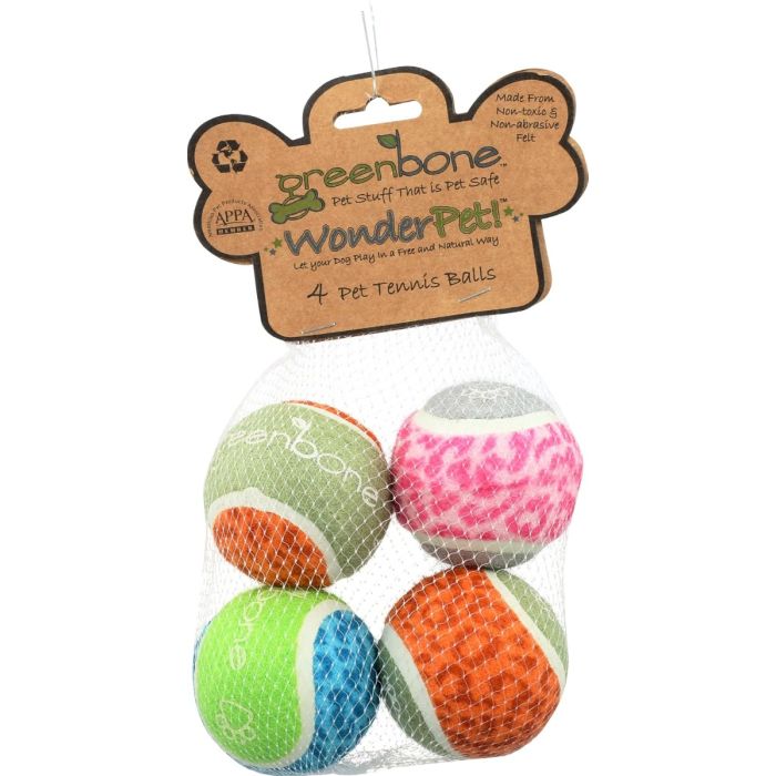 GREENBONE: Pet Tennis Balls 4 Count, 1 ea