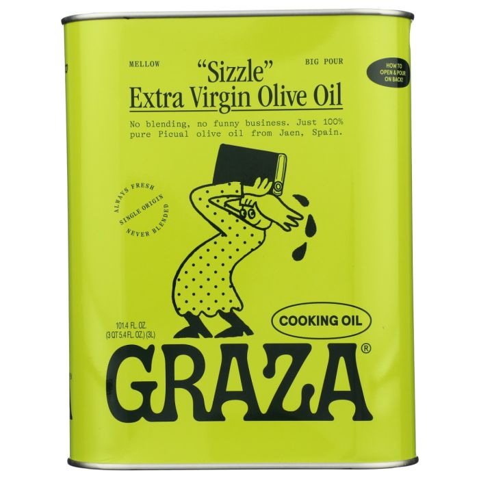 GRAZA: Sizzle Extra Virgin Olive Oil Tin Can, 101.4 fo