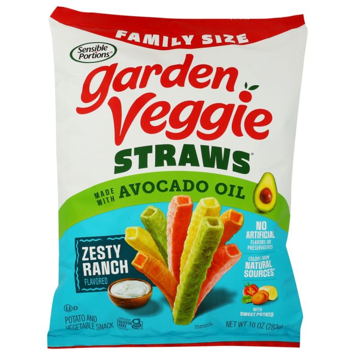 SENSIBLE PORTIONS: Ranch Veggie Straws with Avocado Oil, 10 oz