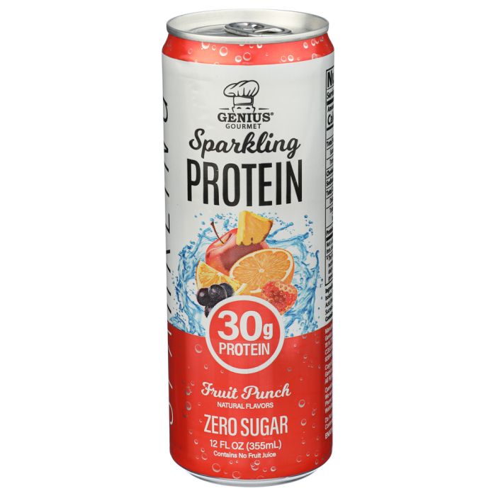 GENIUS GOURMET: Fruit Punch Sparkling Beverage, 12 fo