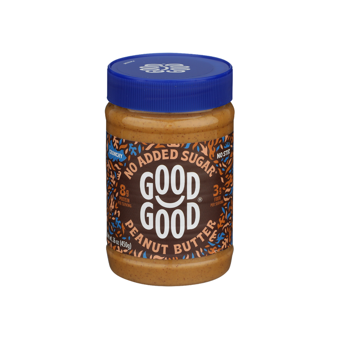 GOOD GOOD: Crunchy Peanut Butter No Added Sugar, 16 oz