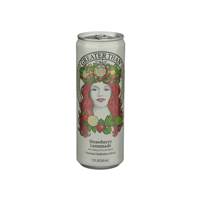 GREATER THAN: Strawberry Lemonade Coconut Water and Real Fruit Juice, 12 fo