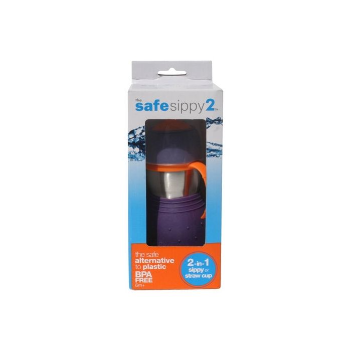 ENVIRO: Safe Sippy2 Baby & Toddler Drink Cup with Straw Purple, 11 oz