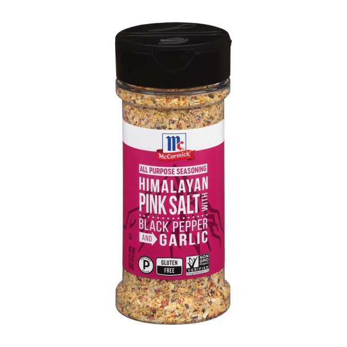 MC CORMICK: Himalayan Pink Salt With Black Pepper and Garlic All Purpose Seasoning, 6.5 oz