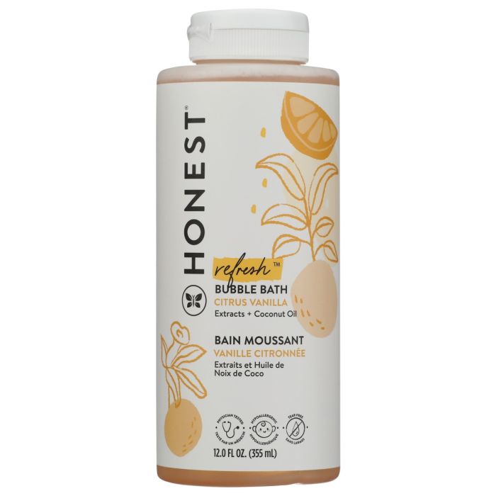 THE HONEST COMPANY: Bubble Bath Refresh Citrus Vanilla, 12 oz