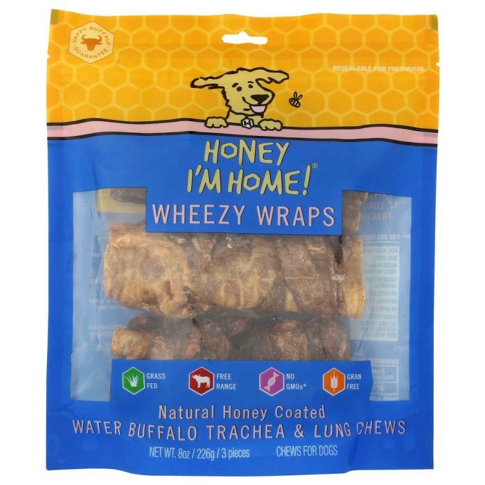 HONEY IM HOME: Wheezy Wraps Dog Chew 3 Count, 8 oz