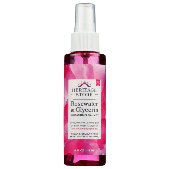 HERITAGE: Rose Water Glycerin Hydrating Facial Mist, 4 oz
