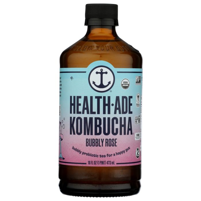 HEALTH ADE: Bubbly Rose Kombucha, 16 oz