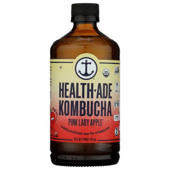HEALTH ADE: Pink Lady Apple Kombucha, 16 oz