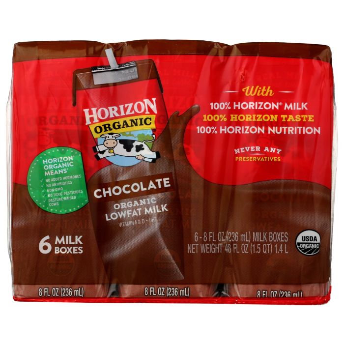 HORIZON: Organic Lowfat Milk Chocolate 6 Count, 48 oz