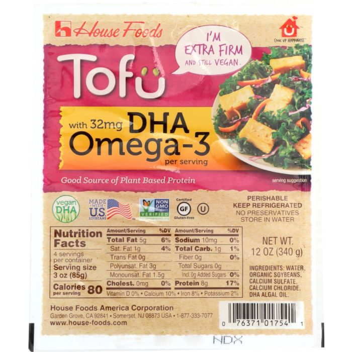 HOUSE FOODS: DHA Omega3 Extra Firm Tofu, 12 oz
