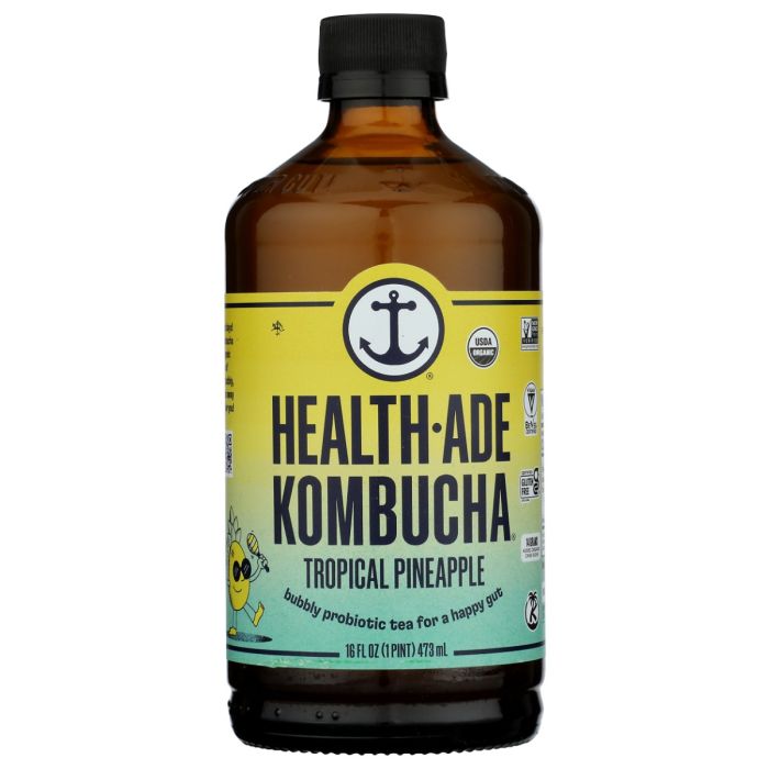 HEALTH ADE: Tropical Pineapple Kombucha, 16 oz