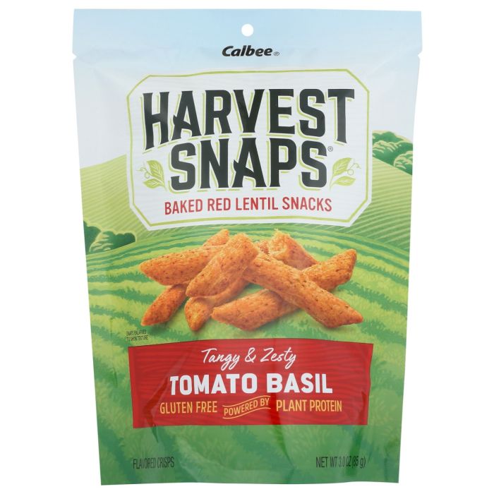 HARVEST SNAPS: Tomato Basil Snack Crisps, 3.3 oz