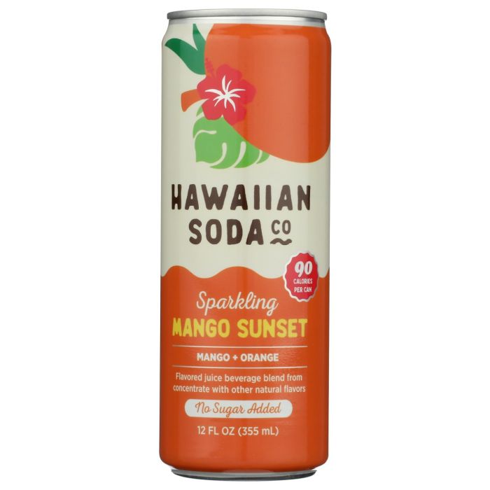 HAWAIIAN SODA CO: Sparkling Mango Sunset, 12 fo