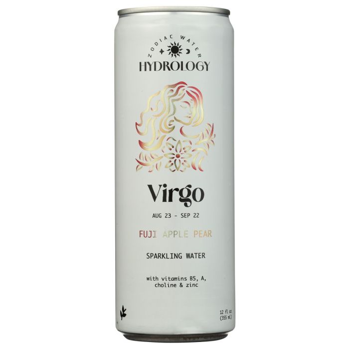 HYDROLOGY ZODIAC WATER: Virgo Apple Pear Sparkling Water, 12 fo