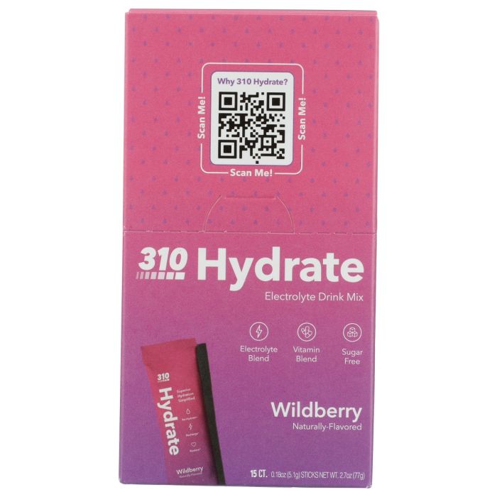 310 NUTRITION: Wildberry Hydrate 15 Count, 2.7 oz