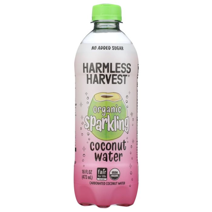 HARMLESS HARVEST: Organic Sparkling Coconut Water, 16 fo