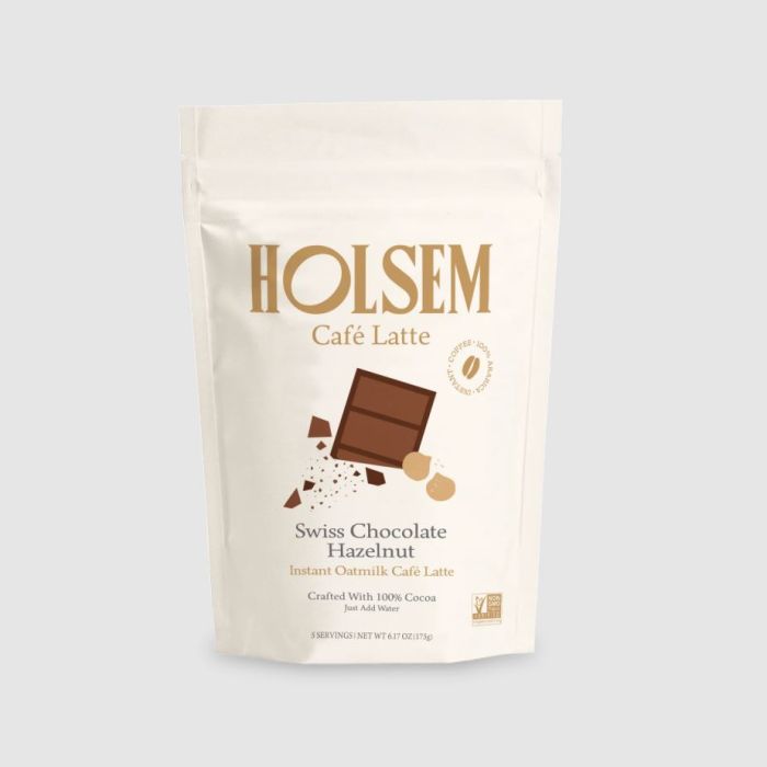 HOLSEM: Instant Swiss Chocolate Hazelnut Latte, 6.17 oz