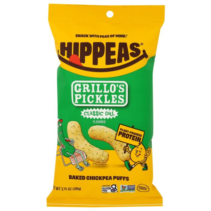 HIPPEAS: Classic Dill Grillos Pickles Puffs, 3.75 oz