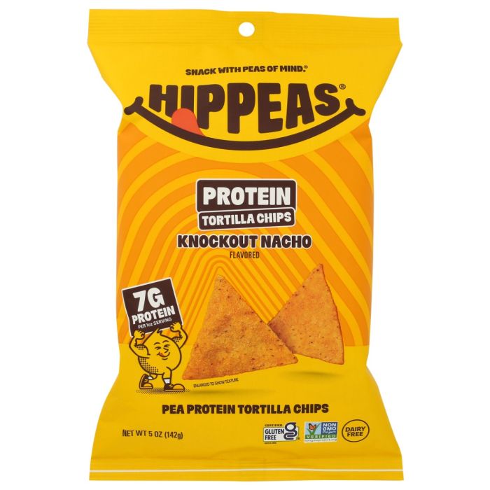 HIPPEAS: Protein Tortilla Chips Knockout Nacho, 5 oz