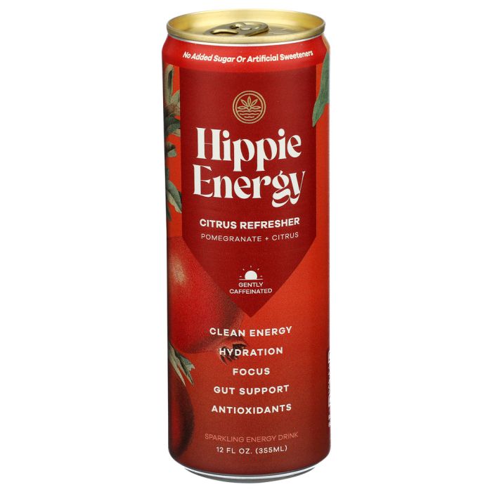 DRINK HIPPIE: Citrus Refresher Energy Beverage, 12 fo