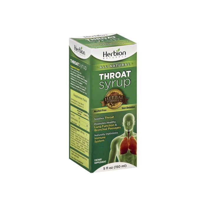 HERBION NATURALS: Syrup Throat, 5 fo