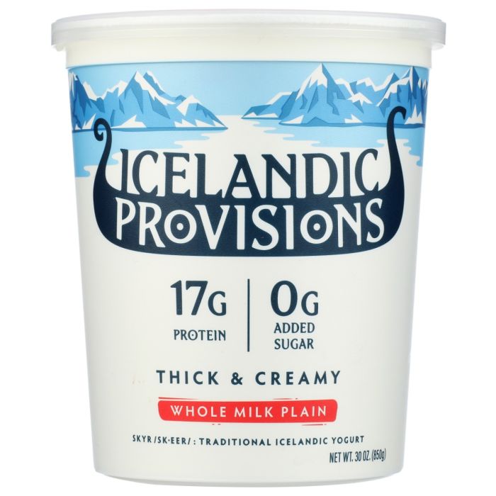 ICELANDIC PROVISIONS: Whole Milk Plain Skyr Yogurt, 30 oz