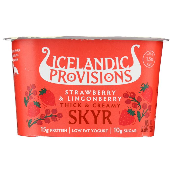 ICELANDIC PROVISIONS: Strawberry and Lingonberry Skyr, 5.3 oz