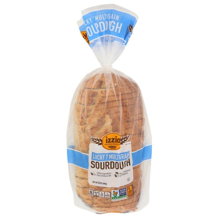 IZZIO ARTISAN BAKERY: Lucky 7 Multigrain Sourdough Bread, 24 oz