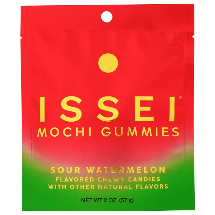 ISSEI MOCHI GUMMIES: Sour Watermelon Flavored Gummies, 2 oz