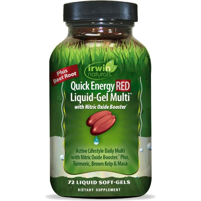 IRWIN NATURALS: Quick Energy RED Liquid Gel Multi, 72 sg