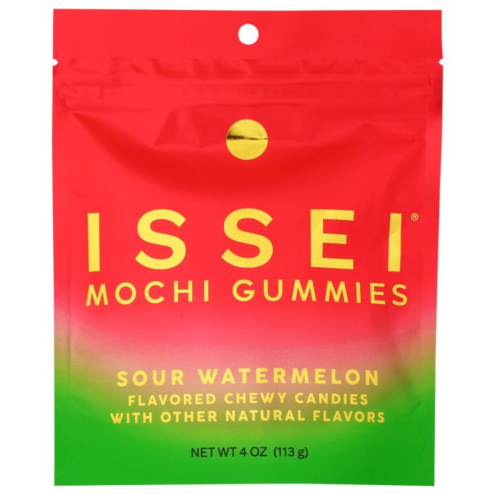 ISSEI MOCHI GUMMIES: Sour Watermelon Flavored Gummies, 4 oz
