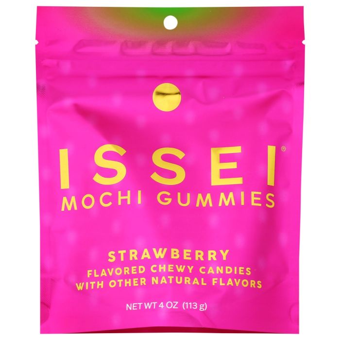 ISSEI MOCHI GUMMIES: Strawberry Flavored Gummies, 4 oz
