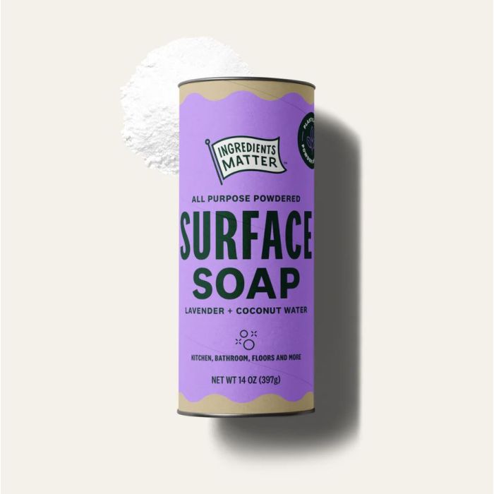 INGREDIENTS MATTER: Lavender Coconut Surface Soap Powder, 14 oz