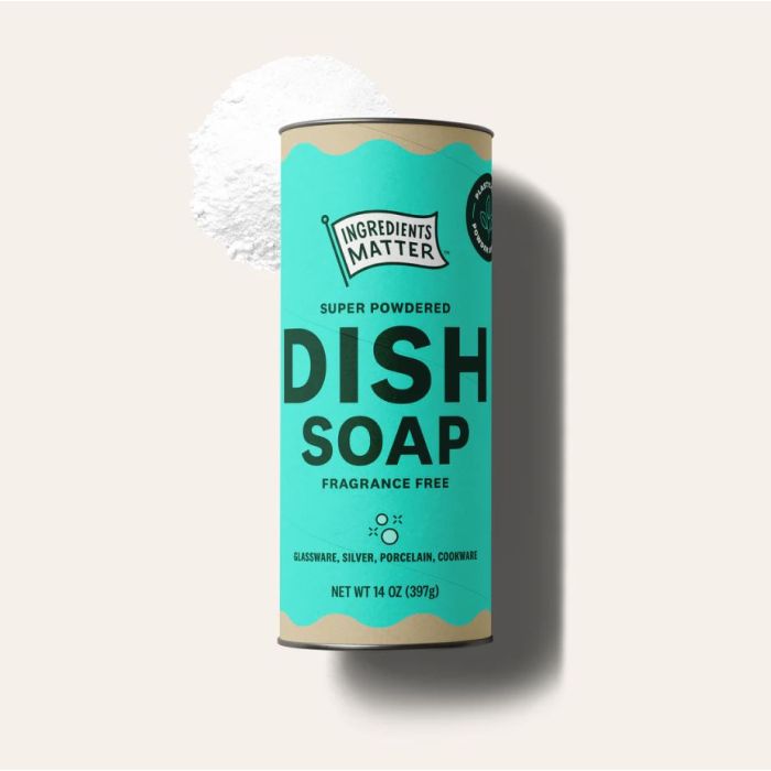 INGREDIENTS MATTER: Fragrance Free Dish Soap Powder, 14 oz