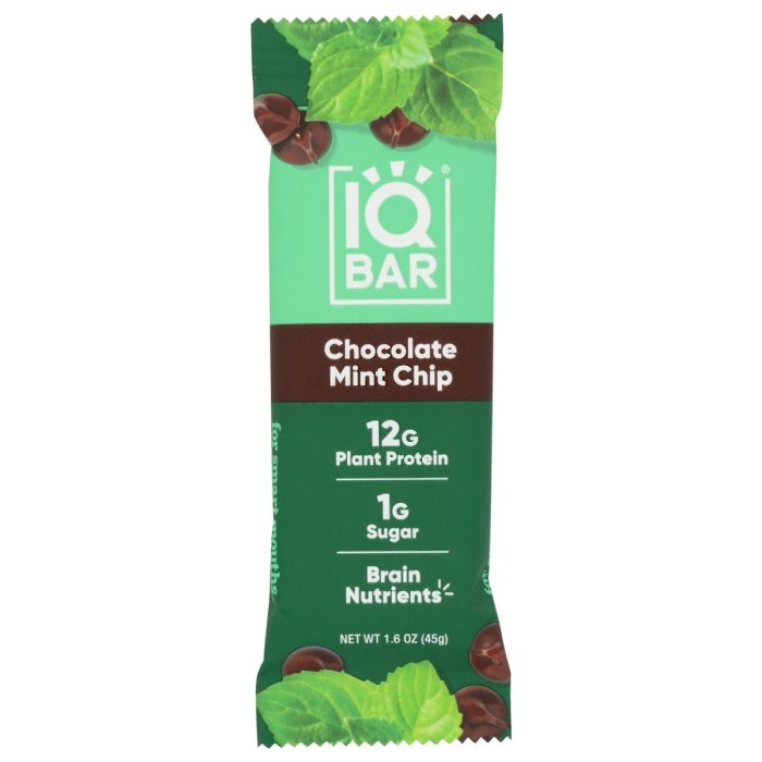 IQ BAR: Chocolate Mint Chip Bars, 1.6 oz