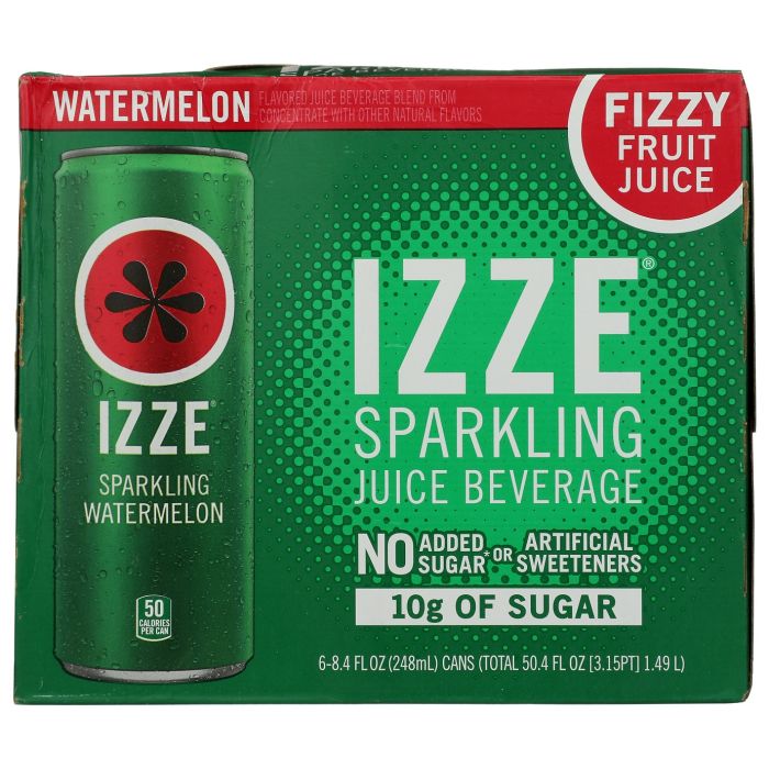 IZZE BEVERAGE: Sparkling Watermelon Juice 6 Count, 50.4 fo