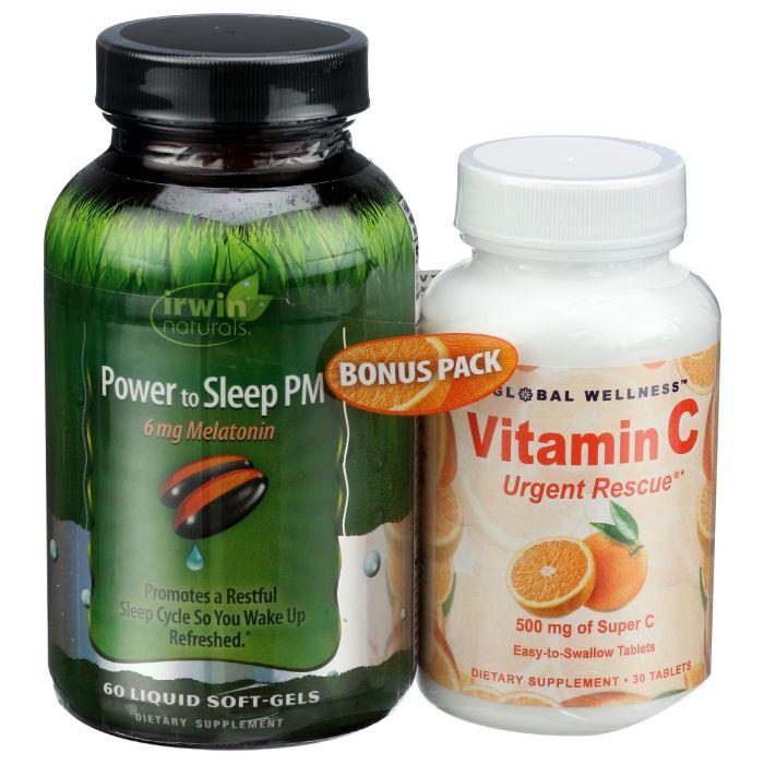 IRWIN NATURALS: Power To Sleep 6mg Plus Vitamin C Bonus Pack, 1 ea