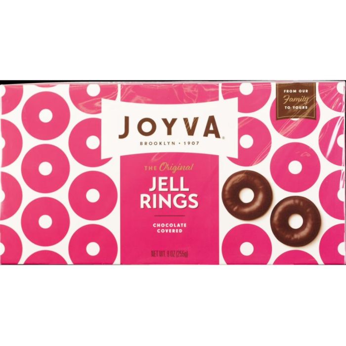 JOYVA: Chocolate Covered Raspberry Jelly Rings, 9 oz