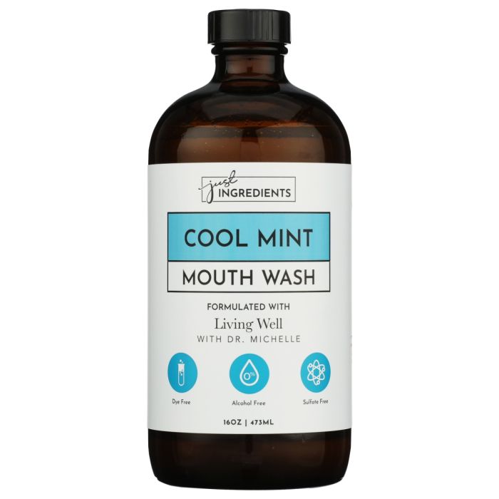 JUST INGREDIENTS: Cool Mint Mouth Wash, 16 oz