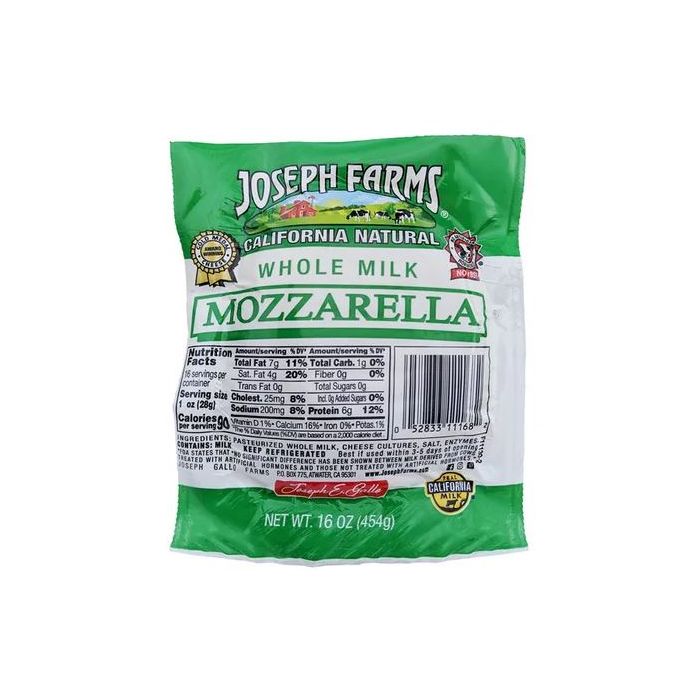 JOSEPH FARMS: Whole Milk Mozzarella Ball, 1 lb