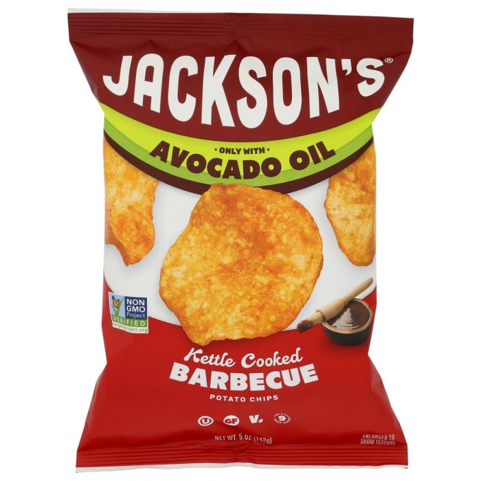 JACKSONS CHIPS: Barbecue Kettle Chips with Avocado Oil, 5 oz