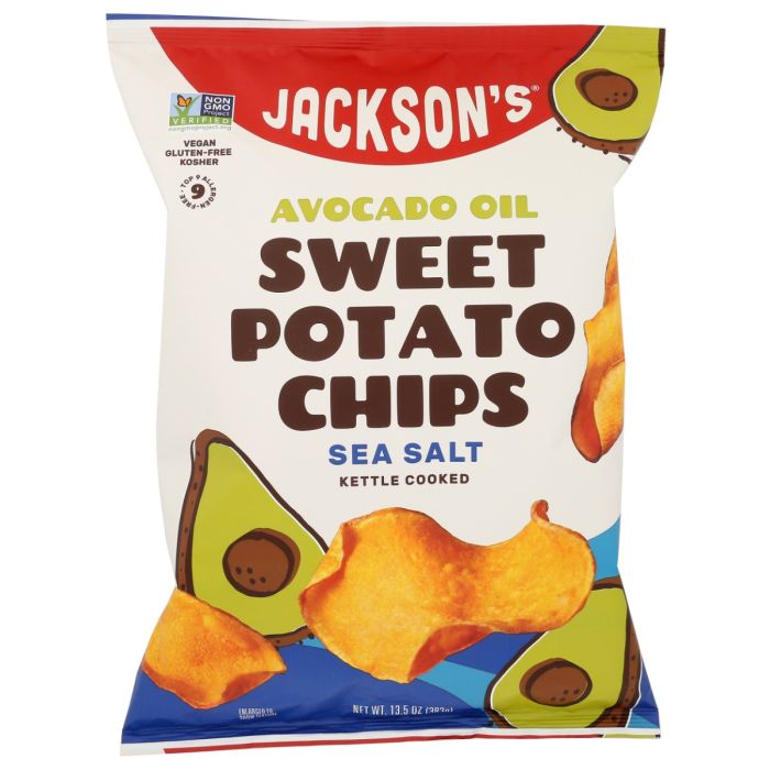 JACKSONS CHIPS: Sea Salt Sweet Potato Chips in Avocado Oil, 13.5 oz