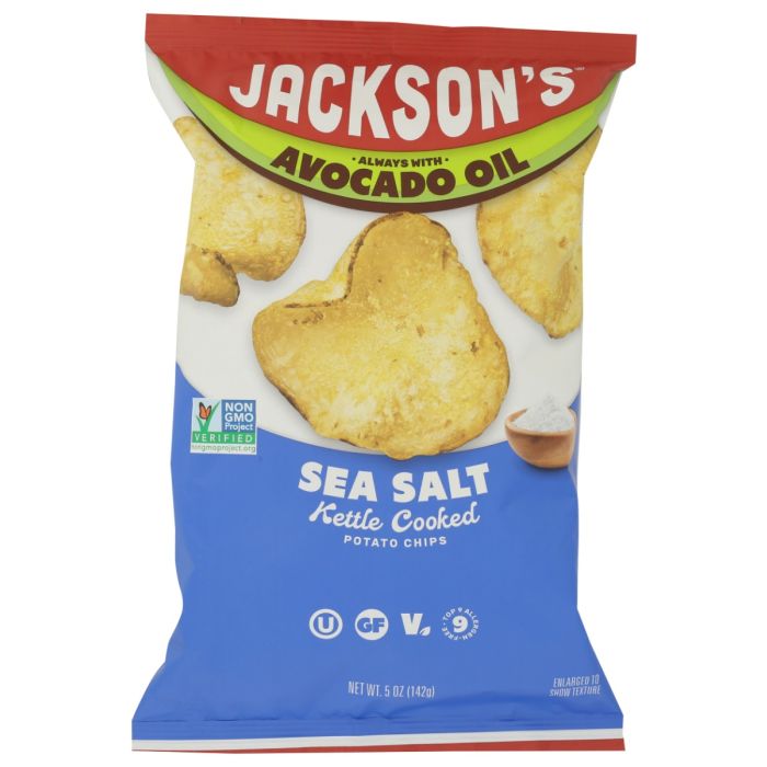 JACKSONS CHIPS: Sea Salt Kettle Chips with Avocado Oil, 5 oz