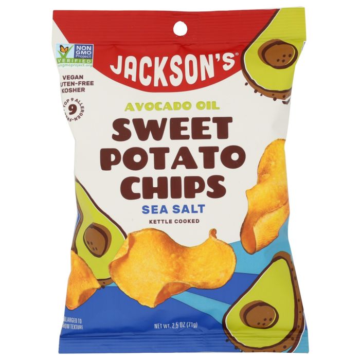 JACKSONS CHIPS: Sea Salt Sweet Potato Chips in Avocado Oil, 2.5 oz